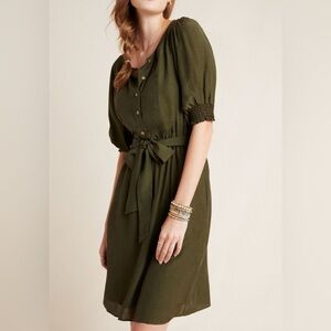 32. Anthropologie Nicole Puff Sleeve Shirtdress Small